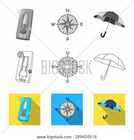 Isolated Object Of Weather And Climate Icon. Set Of Weather And Cloud Vector Icon For Stock.