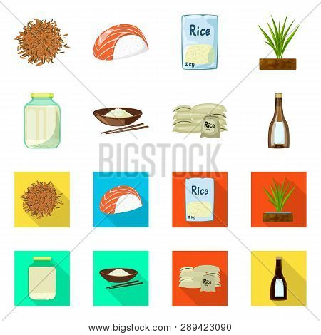 Vector Illustration Of Crop And Ecological Logo. Set Of Crop And Cooking Stock Vector Illustration.