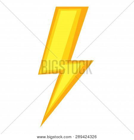 Colorful Cartoon Energy Symbol. Power Thunder. Electricity Themed Vector Illustration For Icon, Stam