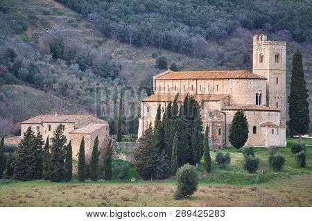 Abbey Of Sant'antimo In Tuscany Italy