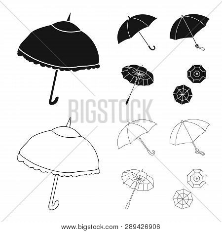 Vector Design Of Protection And Closed Sign. Collection Of Protection And Rainy Vector Icon For Stoc