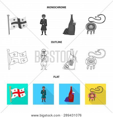 Vector Illustration Of Culture And Sightseeing Logo. Collection Of Culture And Originality Vector Ic