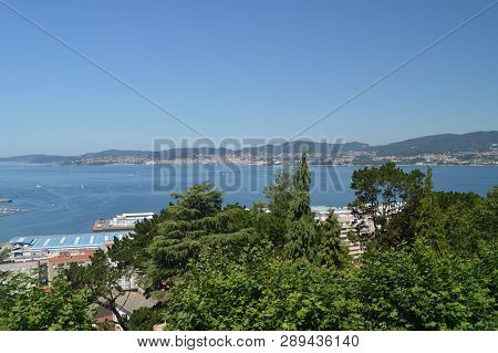 Views Of The Bay Of Vigo From The Mountain Of Castro In Vigo. Nature, Architecture, History, Travel.