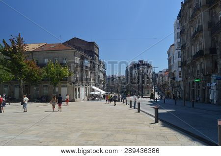 Sun Square In Vigo. Nature, Architecture, History, Travel. August 16, 2014. Vigo, Pontevedra, Galici