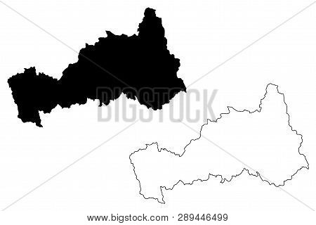 Department Of Pasco (republic Of Peru, Regions Of Peru) Map Vector Illustration, Scribble Sketch Pas