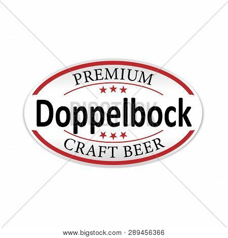 Premium Doppelbock Craft Beer Paper Web Badge Logo Icon With Stars
