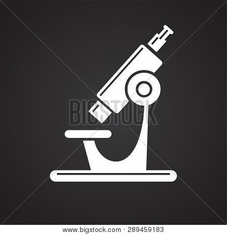 Microscope Icon On Background For Graphic And Web Design. Simple Vector Sign. Internet Concept Symbo