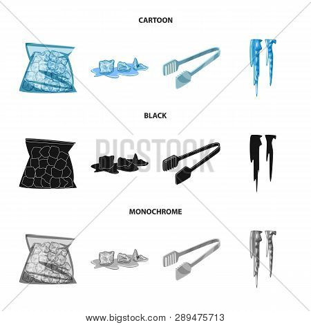Isolated Object Of Texture  And Frozen  Symbol. Set Of Texture  And Transparent  Vector Icon For Sto