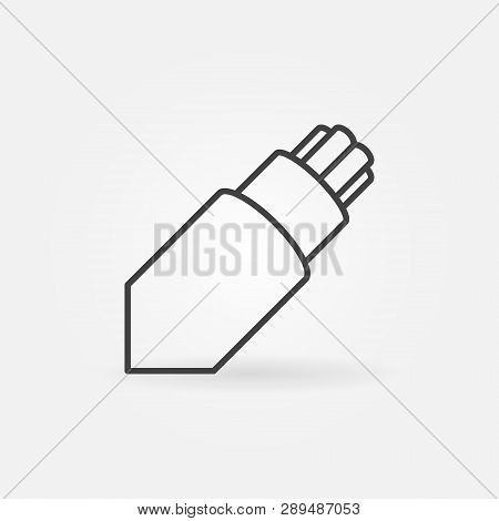 Optical Fiber Breakout Cable Vector Icon Or Symbol In Thin Line Style