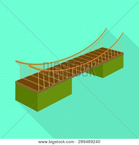 Vector Design Of Bridge And Mounted Symbol. Collection Of Bridge And Bank Vector Icon For Stock.