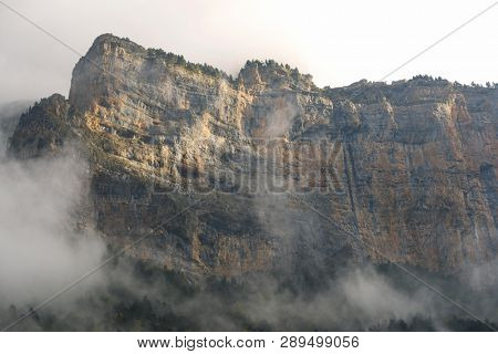 Peak named as Libro Abierto in the Pyrenees, Ordesa Valley National Park, Aragon, Huesca, Spain.