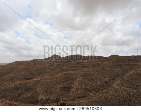 Mountainous Part Of The Sahara Desert Surrounding The City Of Matmata, Tunisia.