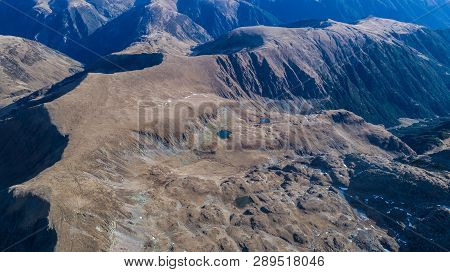 Geamanu De Jos Lake, Geamanu De Sus Lake And Mioarelor Lake  In Fagaras Mountains, Romania