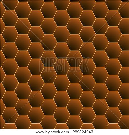 Abstract Pattern, Honeycomb. The Palette Is Gold. The Eps10 Vector Format.