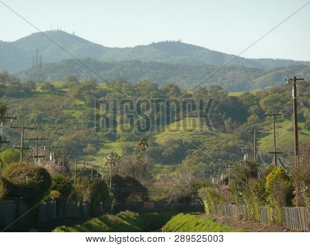 Open Space In Almaden Valley Hills With Hills In Background