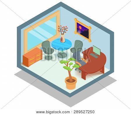 Bureau Concept Banner. Isometric Banner Of Bureau Vector Concept For Web, Giftcard And Postcard