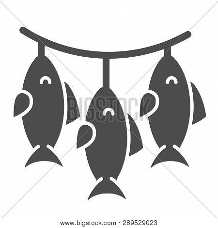 Dried Fish Solid Icon. Taranka Vector Illustration Isolated On White. Seafood Glyph Style Design, De