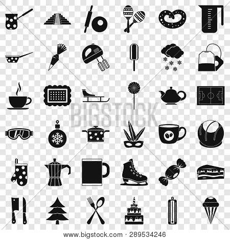 Coffee Drink Icons Set. Simple Style Of 36 Coffee Drink Vector Icons For Web For Any Design