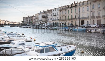 View Of The Marina In The City Center Of Sete, France