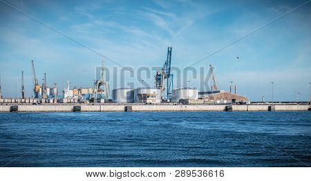 View Of The Industrial And Commercial Port Of Sete, France