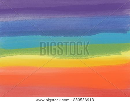 Raster Illustration Of A Rainbow Horizontal Layout