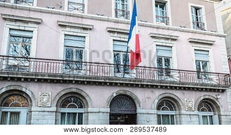 Architectural Detail Of City Hall Of Sete, France