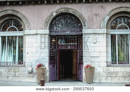 Architectural Detail Of City Hall Of Sete, France