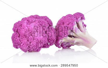 Purple Brassica Oleracea Isolated On White Background