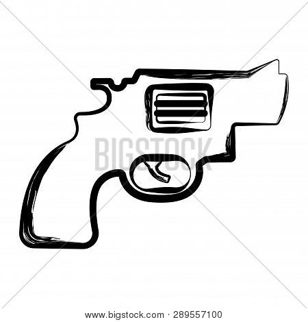 Isolated Sketch Of A Pistol. Vector Illustration Design