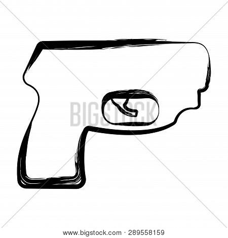 Isolated Sketch Of A Pistol. Vector Illustration Design