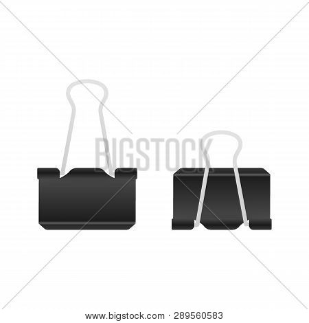 Vector Binder Clip Isolated On White Background. Vector Stock Illustration.