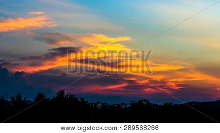 The Sky With Red, Black, Yellow Usually Happens After The Sun Sets