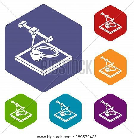 Ring D Printing Icons Vector Colorful Hexahedron Set Collection Isolated On White