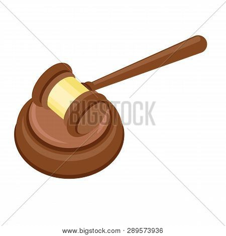 Judge Gavel Icon. Flat Illustration Of Judge Gavel Vector Icon For Web Design