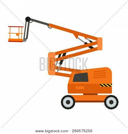 Lift Machine Icon. Flat Illustration Of Lift Machine Vector Icon For Web Design