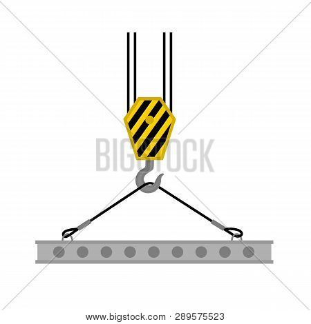 Crane Lift Beton Platform Icon. Flat Illustration Of Crane Lift Beton Platform Vector Icon For Web D