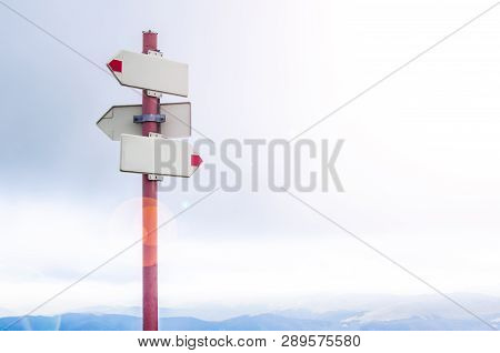 Blank Pointer In The Mountains With Two Arrows
