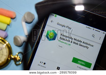 Bekasi, West Java, Indonesia. March 15, 2019 : Kaspersky Mobile Antivirus: Applock & Web Security De