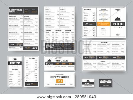Corporate Identity Template For Cafes And Restaurants With Horizontal Design Elements.