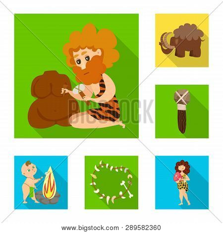 Vector Illustration Of Evolution  And Prehistory Icon. Set Of Evolution  And Development  Stock Symb