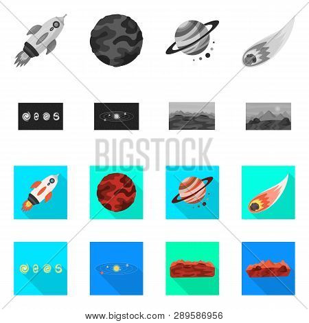 Vector Illustration Of Astronomy And Technology  Icon. Collection Of Astronomy And Sky Vector Icon F