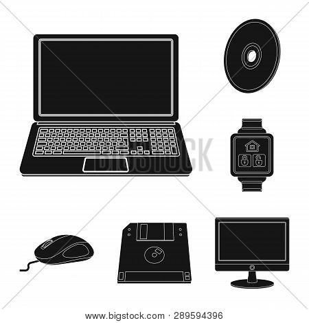Isolated Object Of Laptop And Device Sign. Set Of Laptop And Server Stock Symbol For Web.