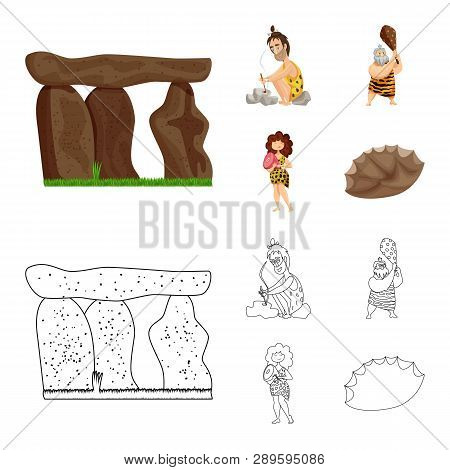 Vector Design Of Evolution  And Prehistory Logo. Set Of Evolution  And Development  Stock Vector Ill