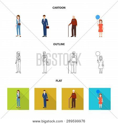 Isolated Object Of Character And Avatar  Symbol. Collection Of Character And Portrait Vector Icon Fo