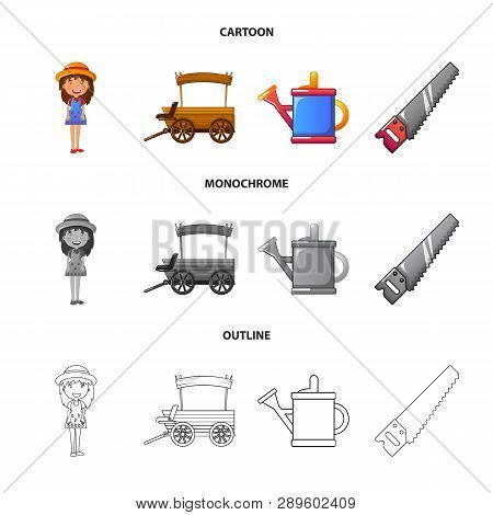 Isolated Object Of Farm And Agriculture Icon. Set Of Farm And Plant Vector Icon For Stock.