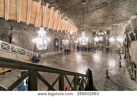 Wieliczka, Poland - February 20: Chamber In Wieliczka Salt Mine On February 20, 2018, Wieliczka
