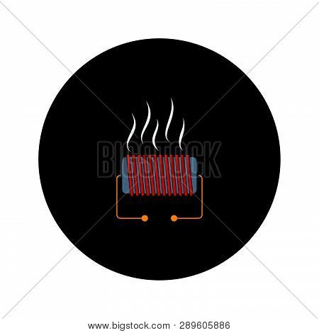 Electrical Heater Icon. Flat Color Design. Vector Illustration.