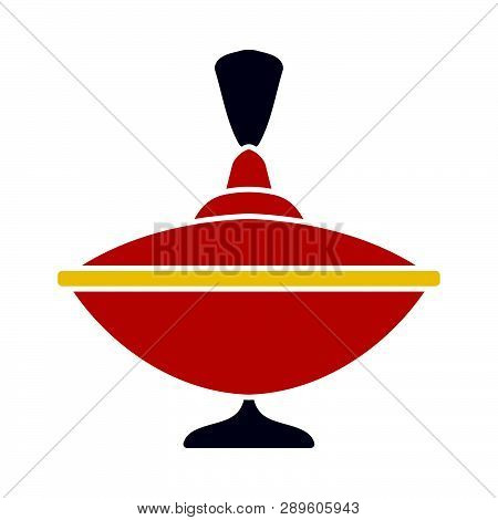Peg-top Icon. Flat Color Design. Vector Illustration.