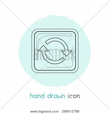 Repeat Button Icon Line Element.  Illustration Of Repeat Button Icon Line Isolated On Clean Backgrou