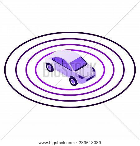 Smart Car Sensor Zone Icon. Isometric Of Smart Car Sensor Zone Icon For Web Design Isolated On White